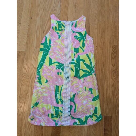 Lilly Pulitzer Target Tropical Flamingo Sleeveless Shift Dress Girls L 10-12 - Picture 2 of 7